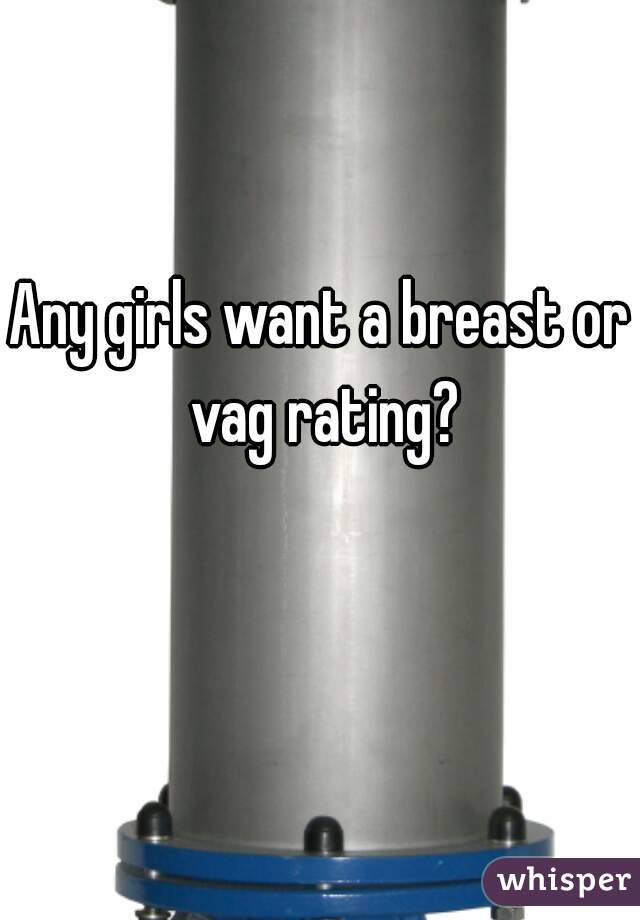 Any girls want a breast or vag rating?