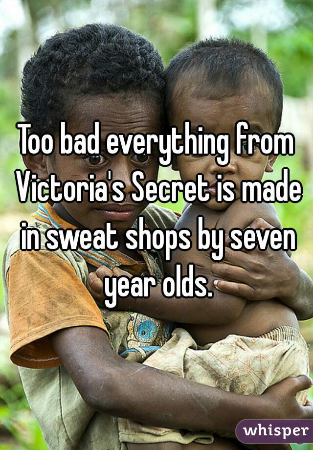 Too bad everything from Victoria's Secret is made in sweat shops by seven year olds.