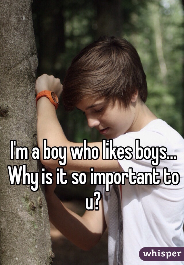 I'm a boy who likes boys... Why is it so important to u?