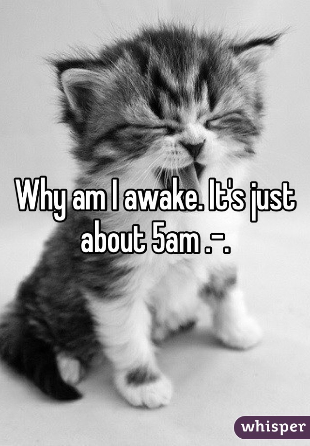 Why am I awake. It's just about 5am .-.