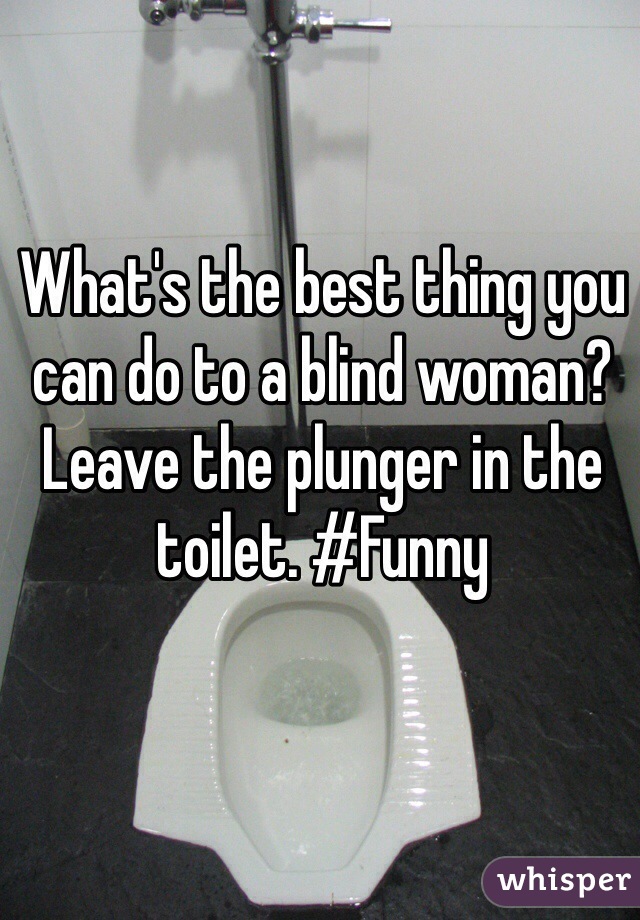 What's the best thing you can do to a blind woman? Leave the plunger in the toilet. #Funny