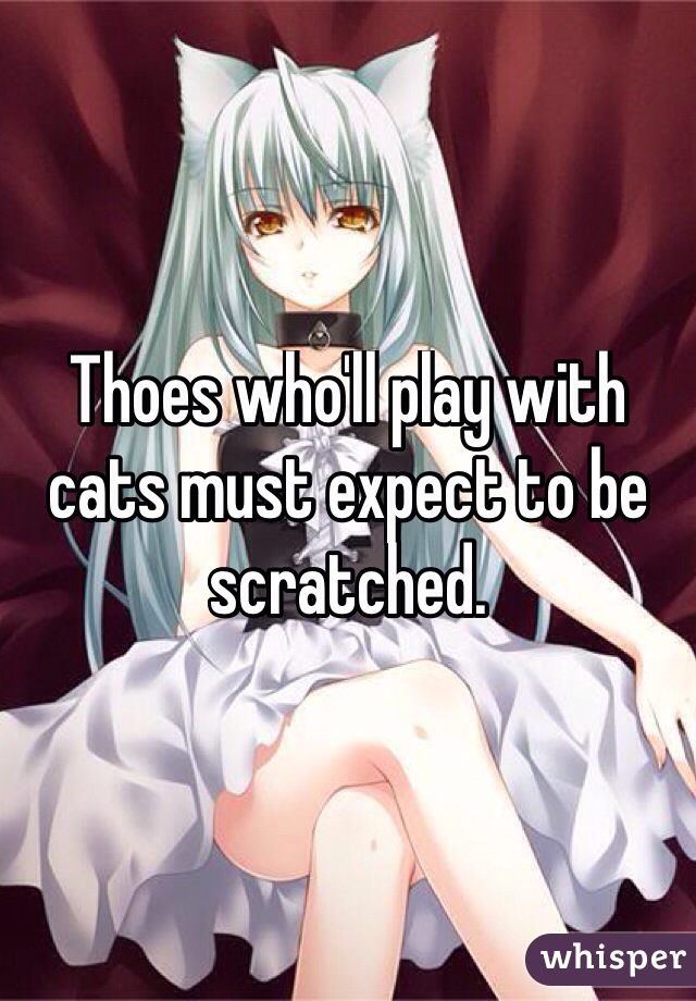 Thoes who'll play with cats must expect to be scratched. 
