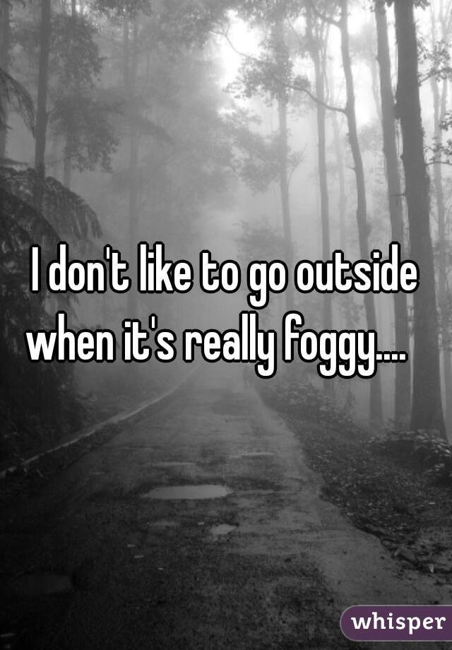 I don't like to go outside when it's really foggy....   