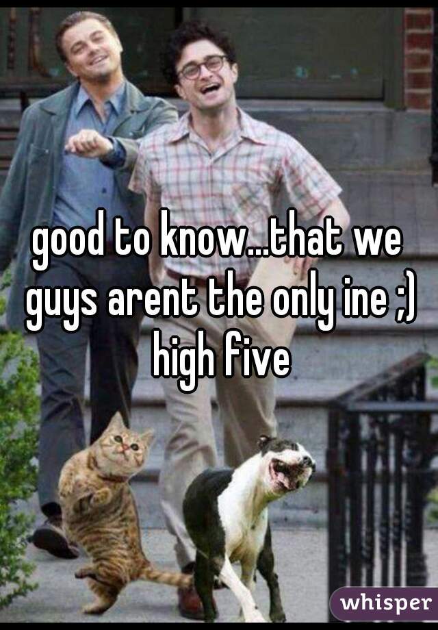 good to know...that we guys arent the only ine ;) high five