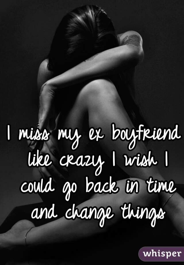 I miss my ex boyfriend like crazy I wish I could go back in time and change things