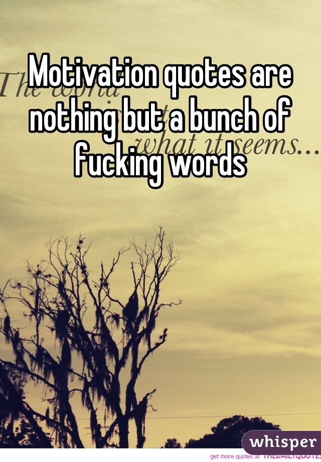 Motivation quotes are nothing but a bunch of fucking words