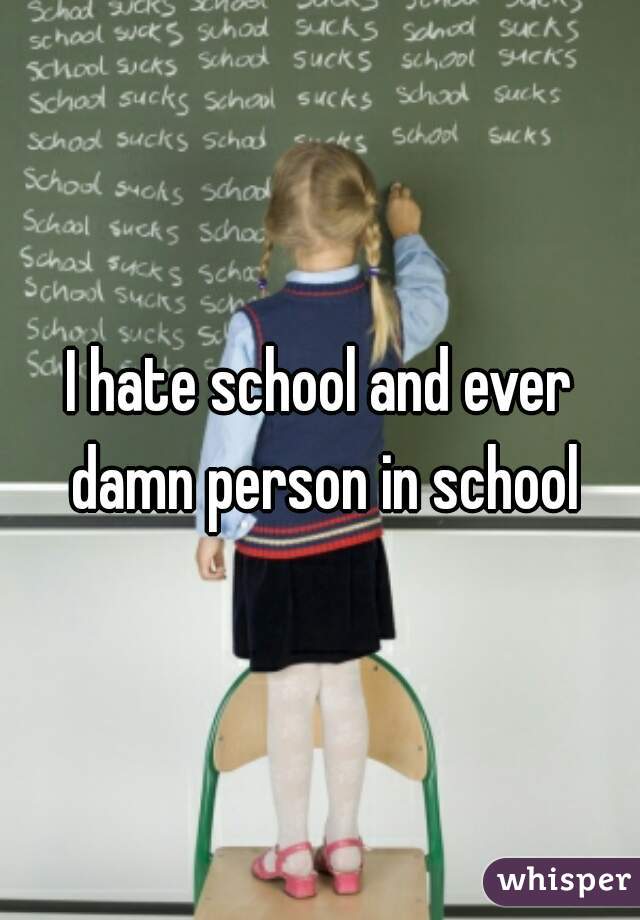I hate school and ever damn person in school