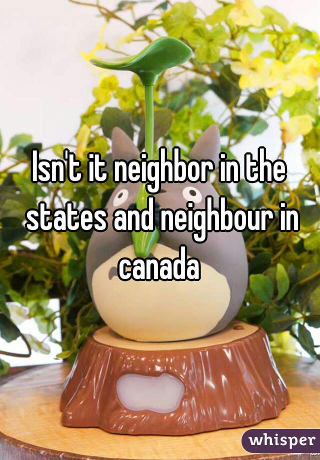 Isn't it neighbor in the states and neighbour in canada 