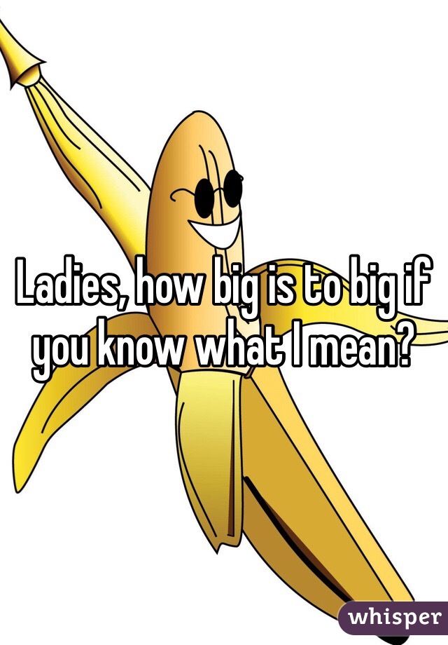 Ladies, how big is to big if you know what I mean?