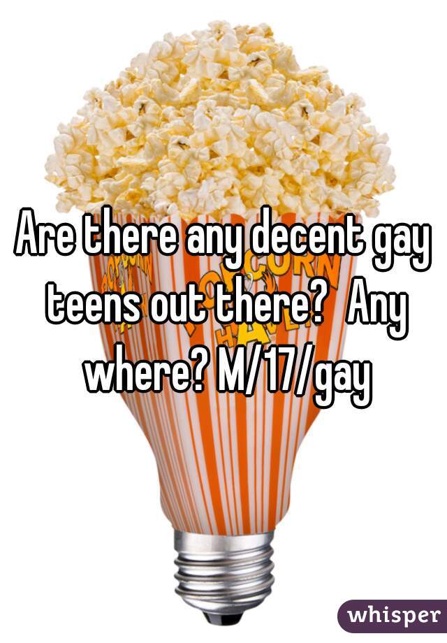 Are there any decent gay teens out there?  Any where? M/17/gay