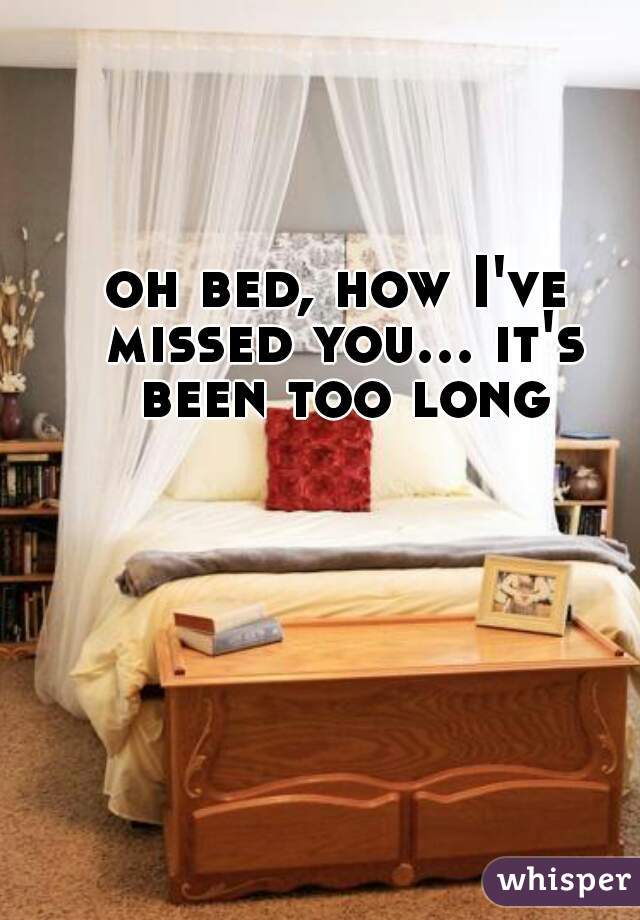 oh bed, how I've missed you... it's been too long