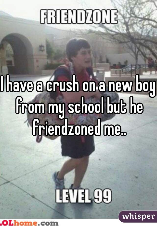 I have a crush on a new boy from my school but he friendzoned me..