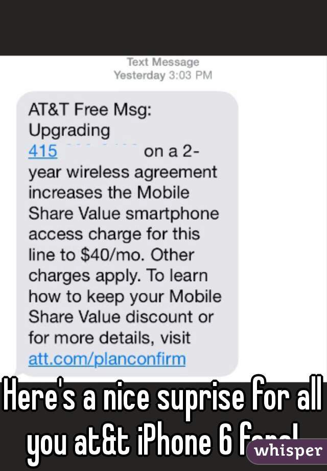 Here's a nice suprise for all you at&t iPhone 6 fans! 