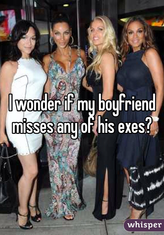I wonder if my boyfriend misses any of his exes? 