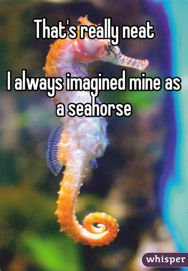 That's really neat

I always imagined mine as a seahorse
