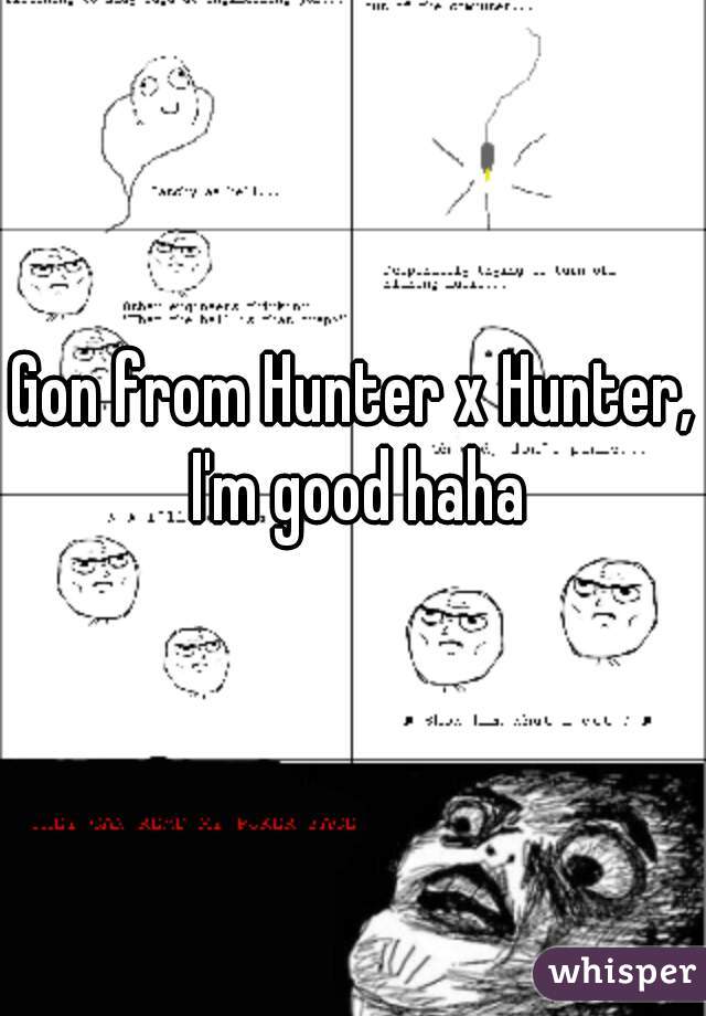 Gon from Hunter x Hunter, I'm good haha