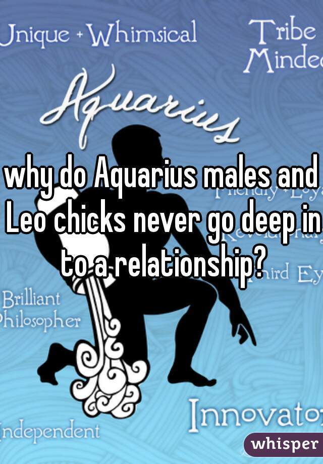 why do Aquarius males and Leo chicks never go deep in to a relationship?