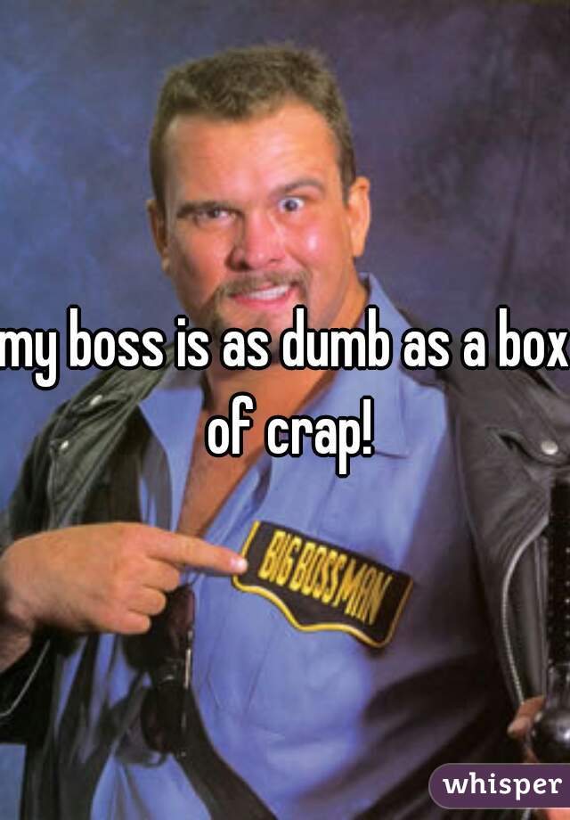 my boss is as dumb as a box of crap!