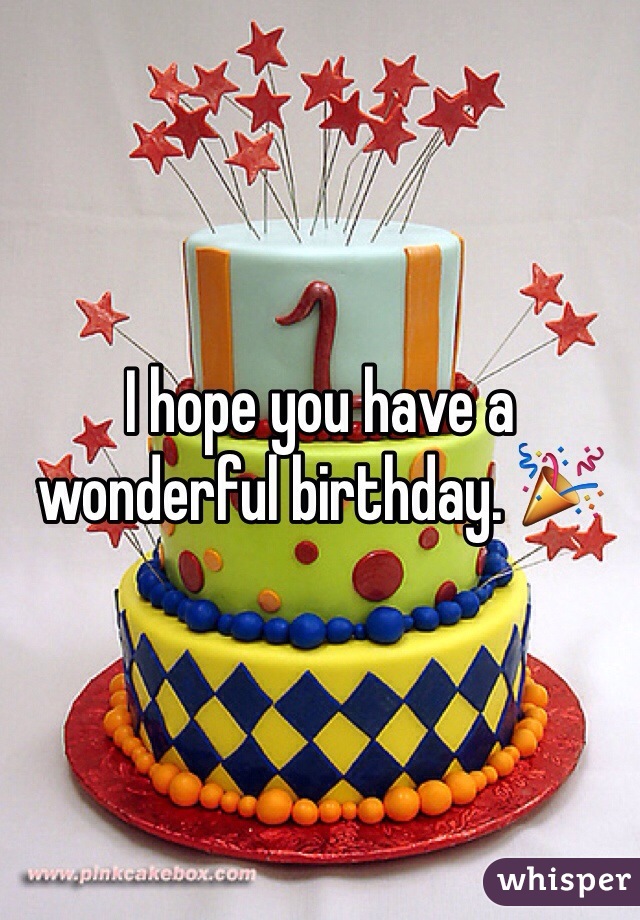 I hope you have a wonderful birthday. 🎉