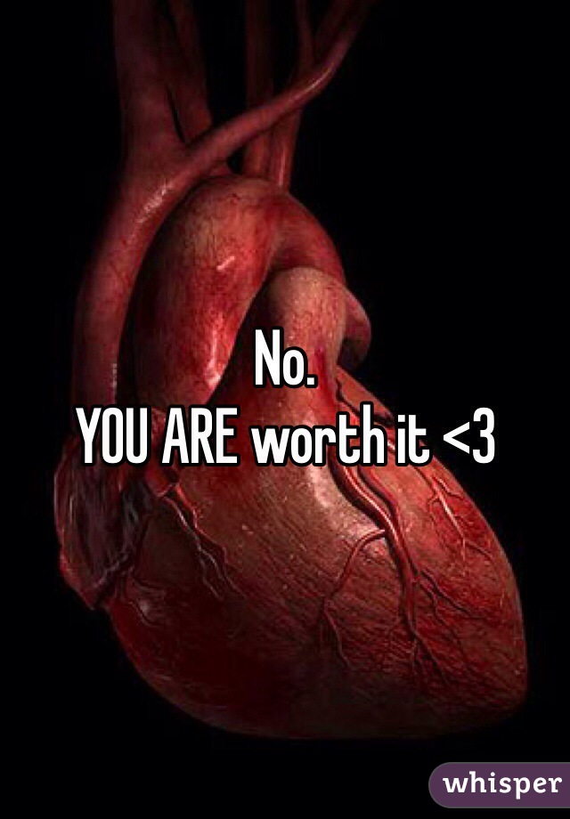 No.
YOU ARE worth it <3