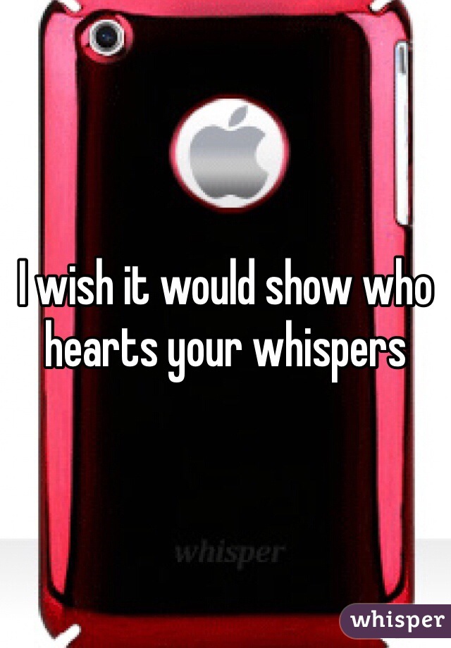 I wish it would show who hearts your whispers