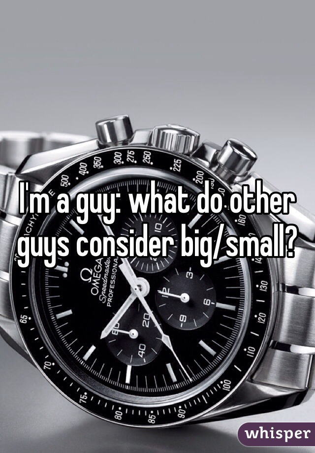 I'm a guy: what do other guys consider big/small?