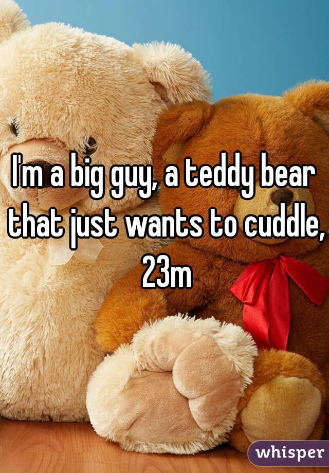 I'm a big guy, a teddy bear that just wants to cuddle, 23m