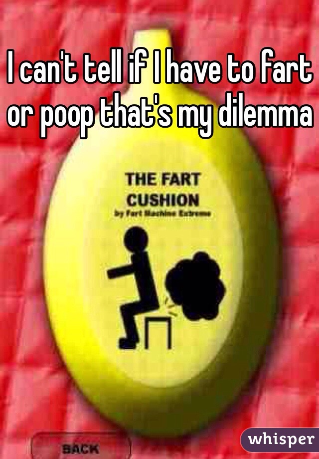 I can't tell if I have to fart or poop that's my dilemma