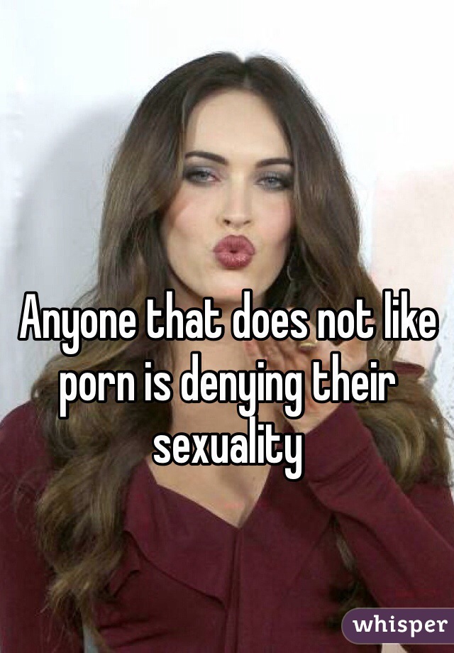 Anyone that does not like porn is denying their sexuality