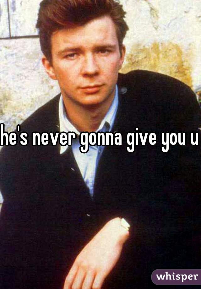 he's never gonna give you up