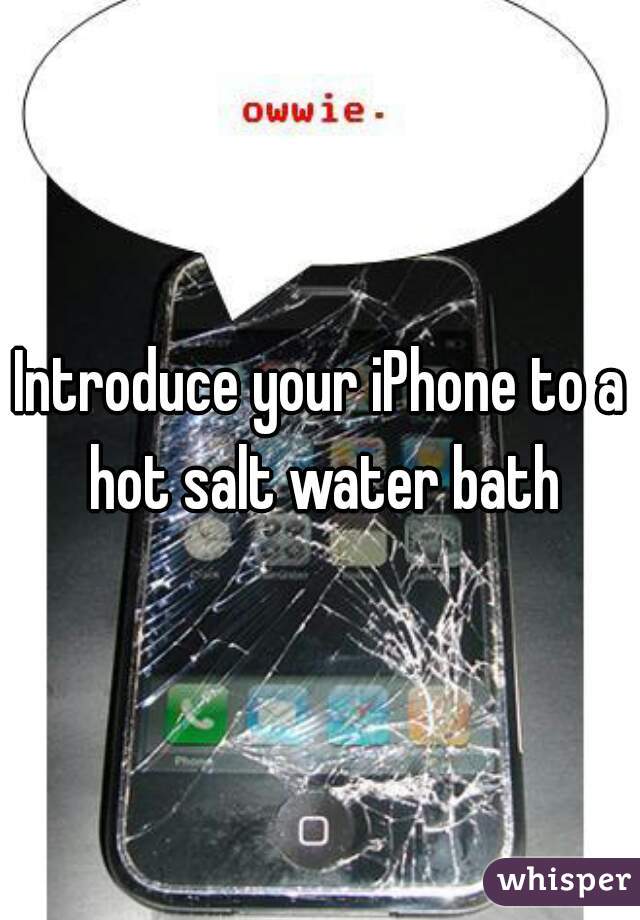 Introduce your iPhone to a hot salt water bath