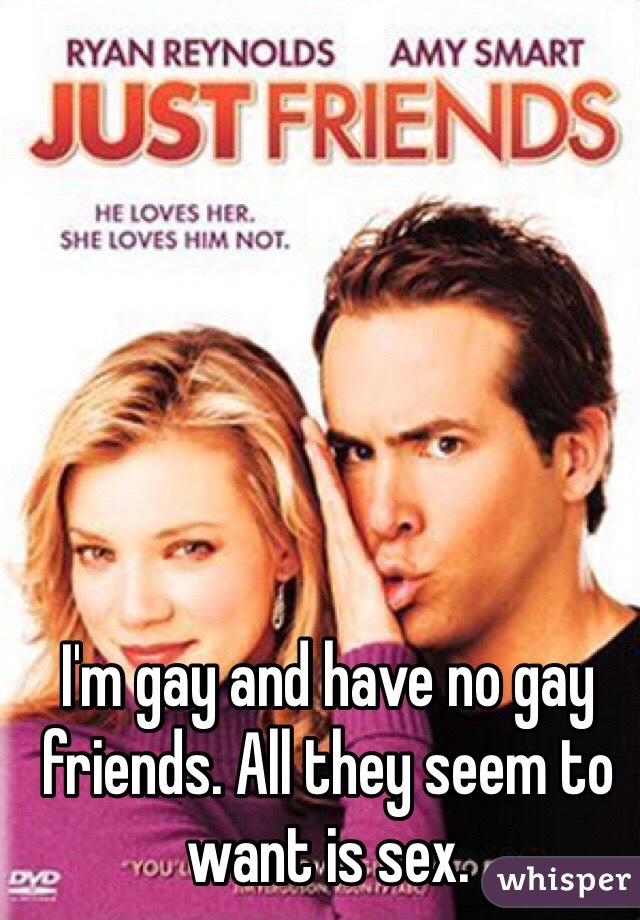 I'm gay and have no gay friends. All they seem to want is sex.