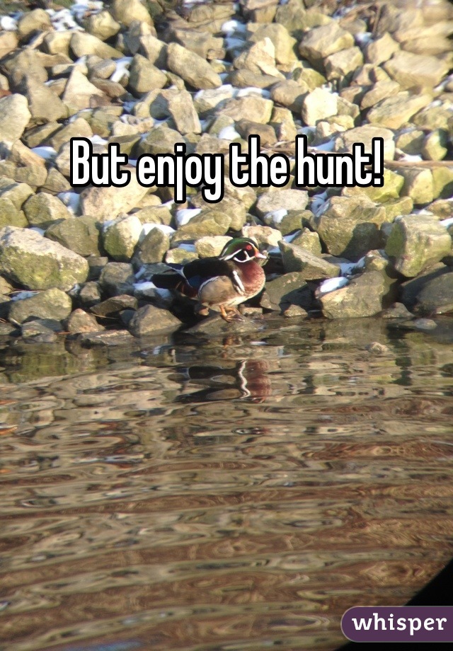 But enjoy the hunt!