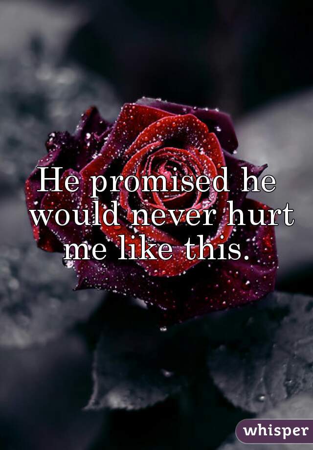 He promised he would never hurt me like this. 