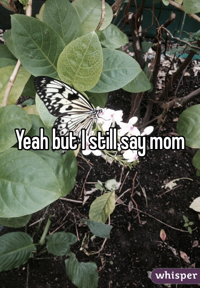 Yeah but I still say mom