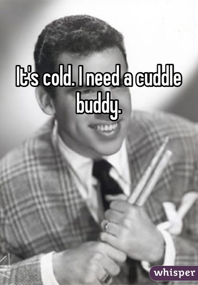 It's cold. I need a cuddle buddy.  