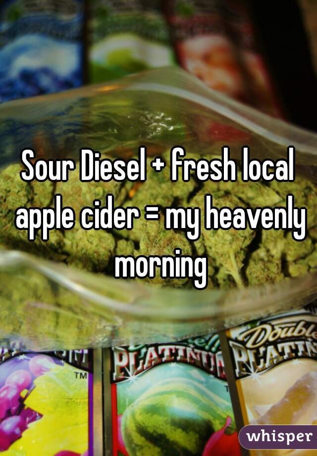 Sour Diesel + fresh local apple cider = my heavenly morning
