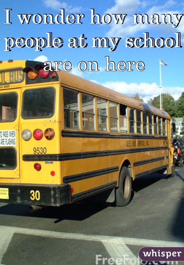 I wonder how many people at my school are on here