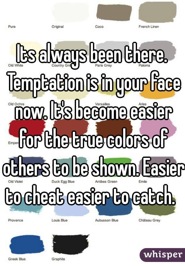 Its always been there. Temptation is in your face now. It's become easier for the true colors of others to be shown. Easier to cheat easier to catch.  