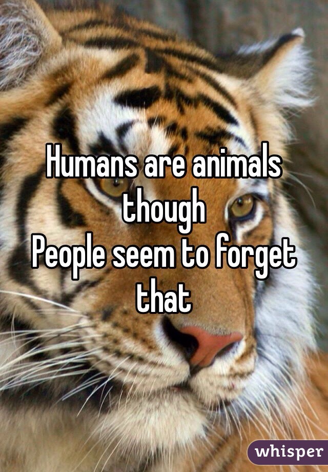 Humans are animals though
People seem to forget that
