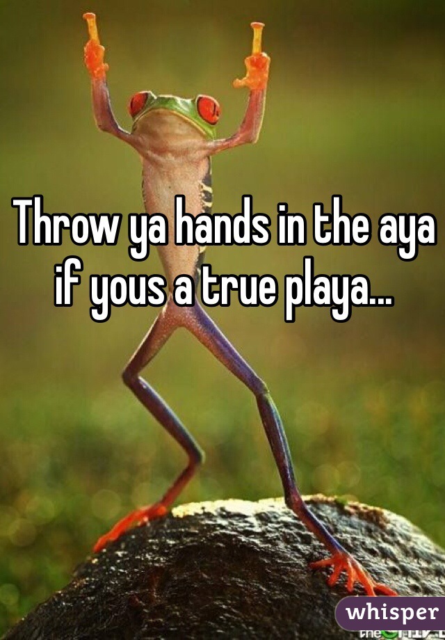 Throw ya hands in the aya if yous a true playa...