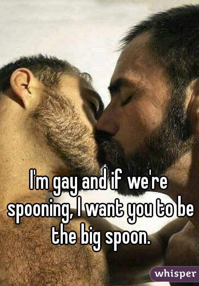 I'm gay and if we're spooning, I want you to be the big spoon.