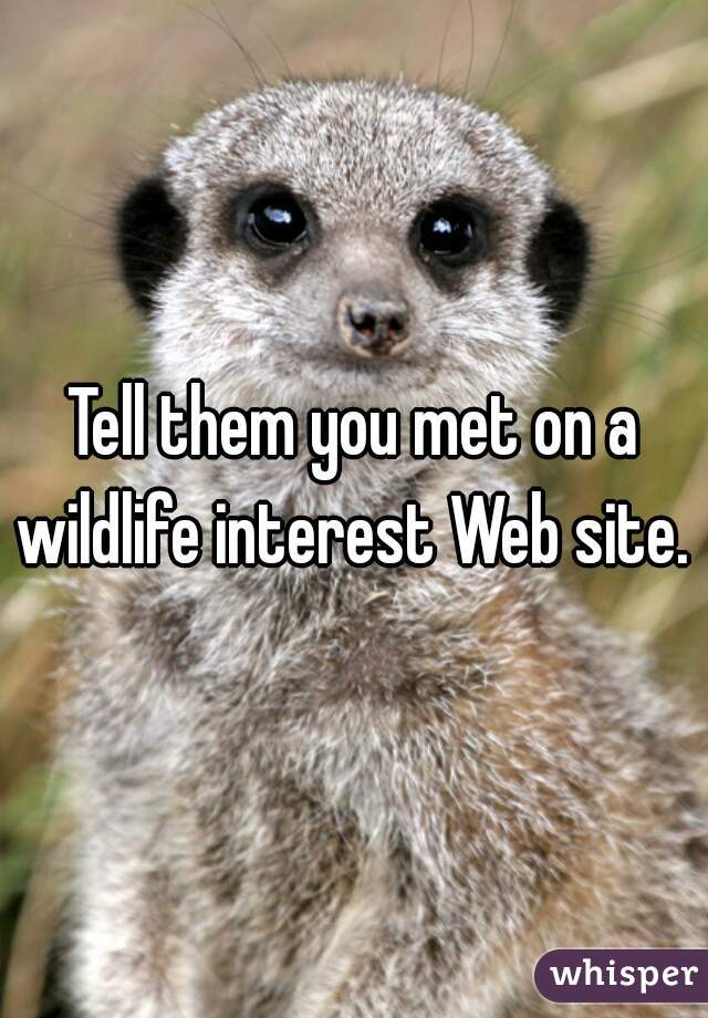 Tell them you met on a wildlife interest Web site. 
