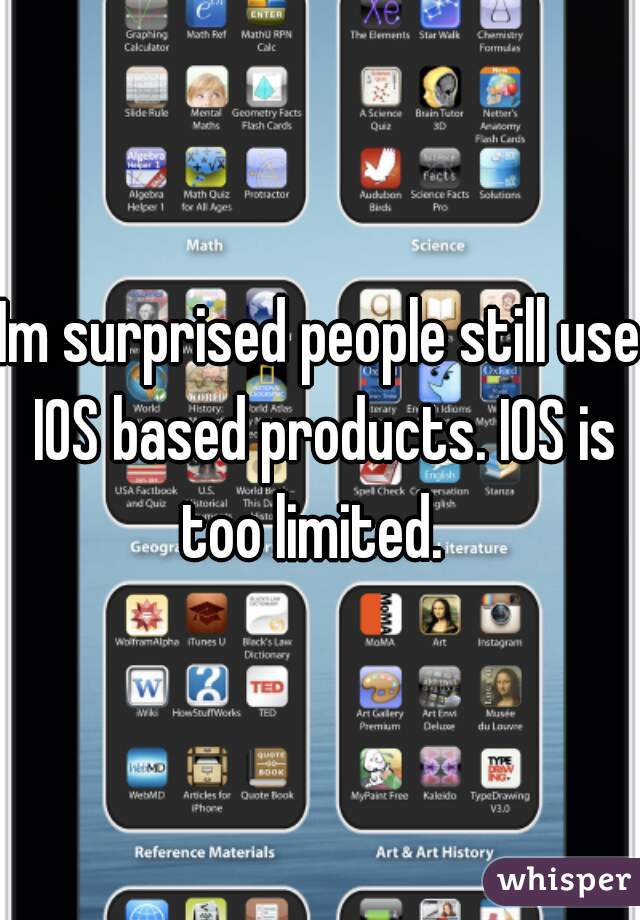 Im surprised people still use IOS based products. IOS is too limited.  
