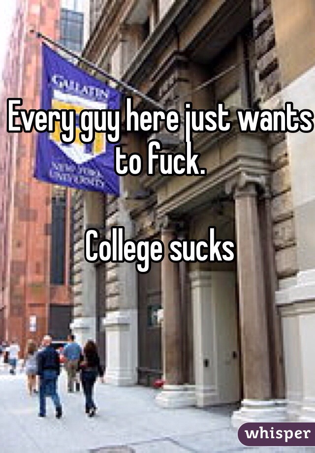 Every guy here just wants to fuck. 

College sucks