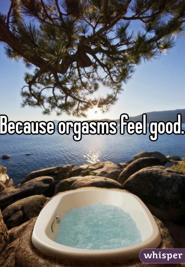 Because orgasms feel good.