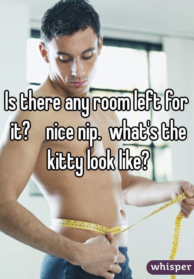 Is there any room left for it?    nice nip.  what's the kitty look like?