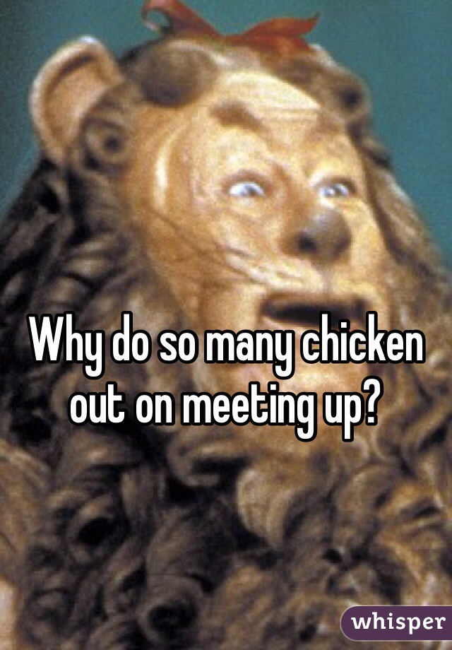 




Why do so many chicken out on meeting up?