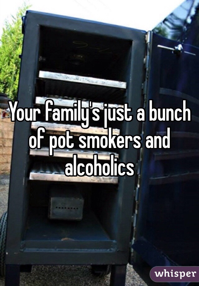 Your family's just a bunch of pot smokers and alcoholics