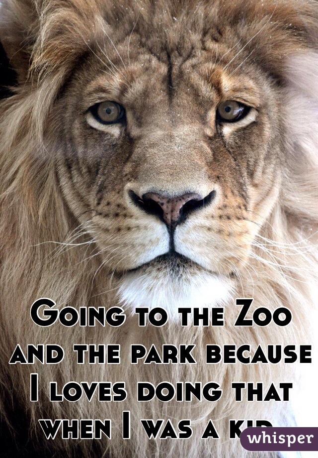 Going to the Zoo and the park because I loves doing that when I was a kid. 